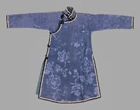 A Chinese Blue Ground Woven Silk Lady's Robe