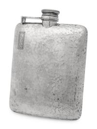 An International Hammered Silver Flask