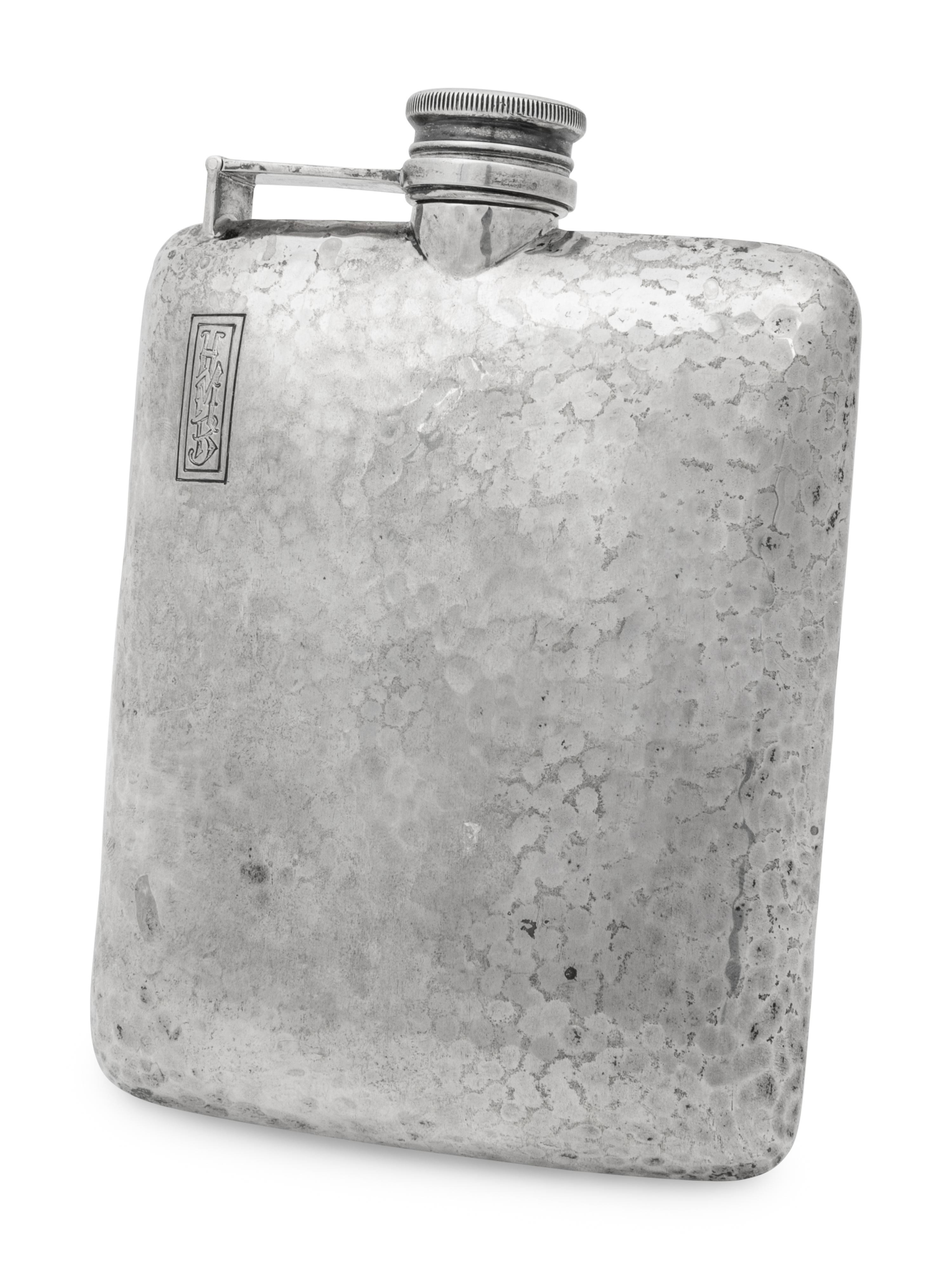 An International Hammered Silver Flask
