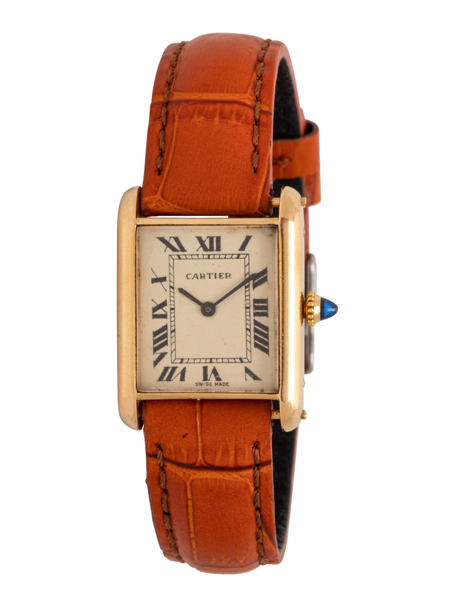 CARTIER, 18K YELLOW GOLD 'TANK' WRISTWATCH