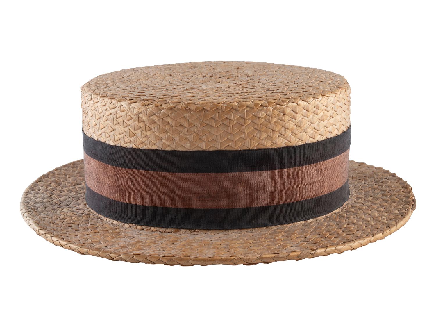 ROOSEVELT, Franklin Delano (1882-1945). Straw boater hat signed ("Franklin D. Roosevelt").
