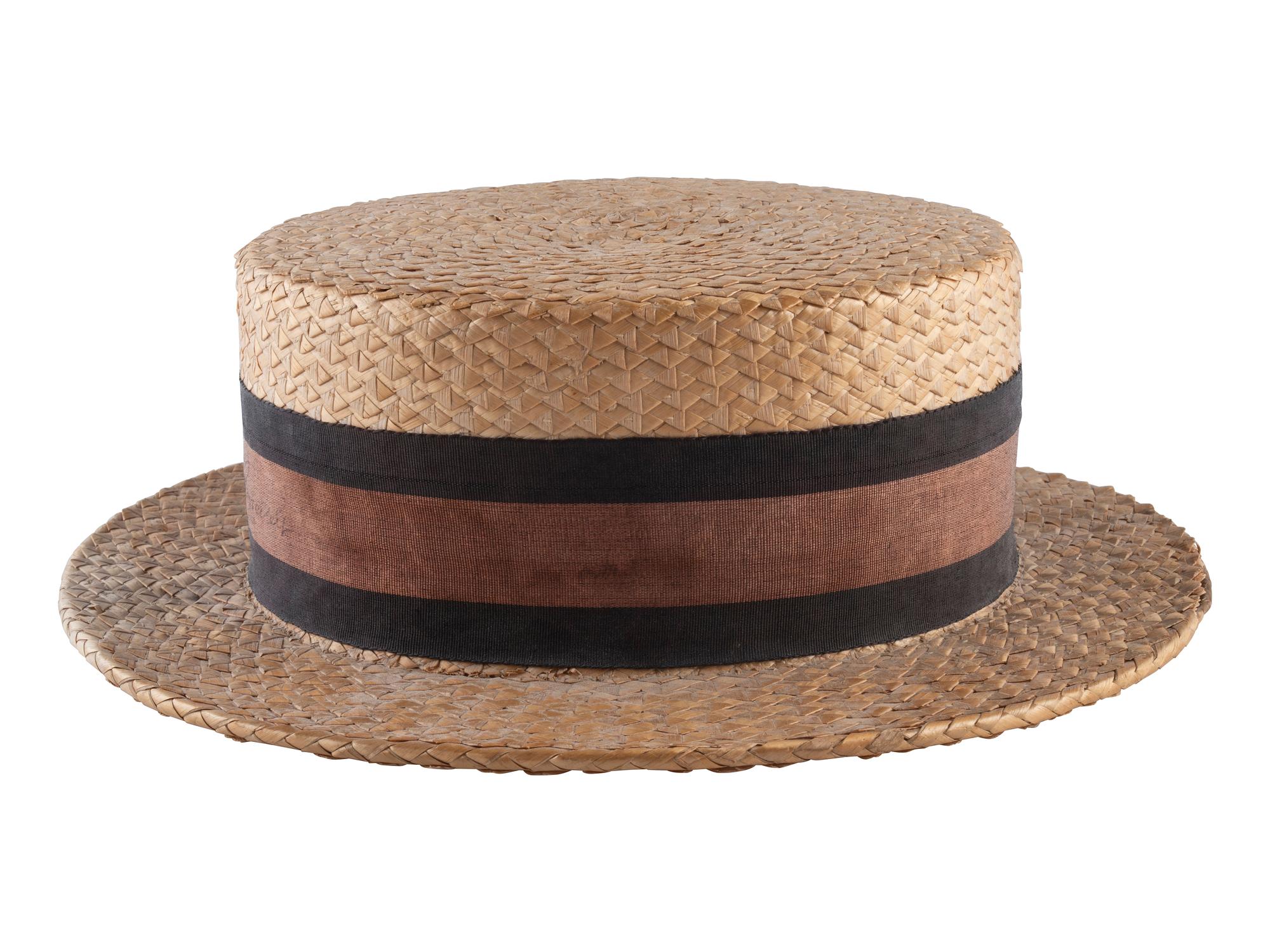 ROOSEVELT, Franklin Delano (1882-1945). Straw boater hat signed ("Franklin D. Roosevelt").