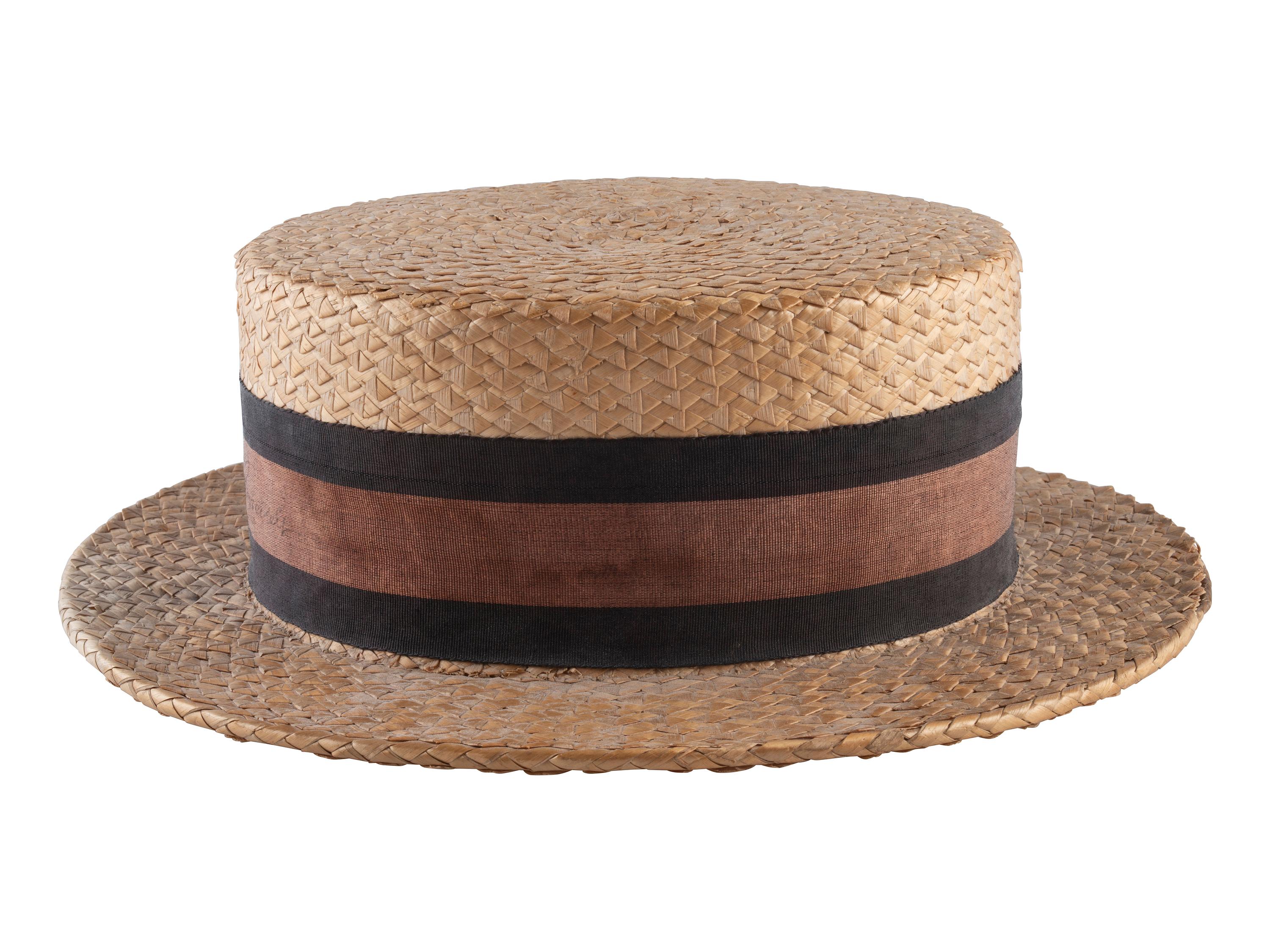 ROOSEVELT, Franklin Delano (1882-1945). Straw boater hat signed ("Franklin D. Roosevelt").