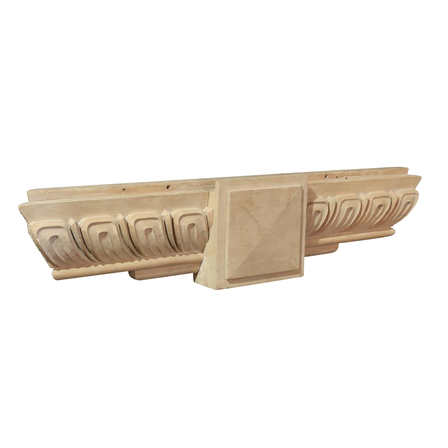 A Carved Wood Architectural Detail 35" W x 3" D x 7.5" H — United States, 20th Century