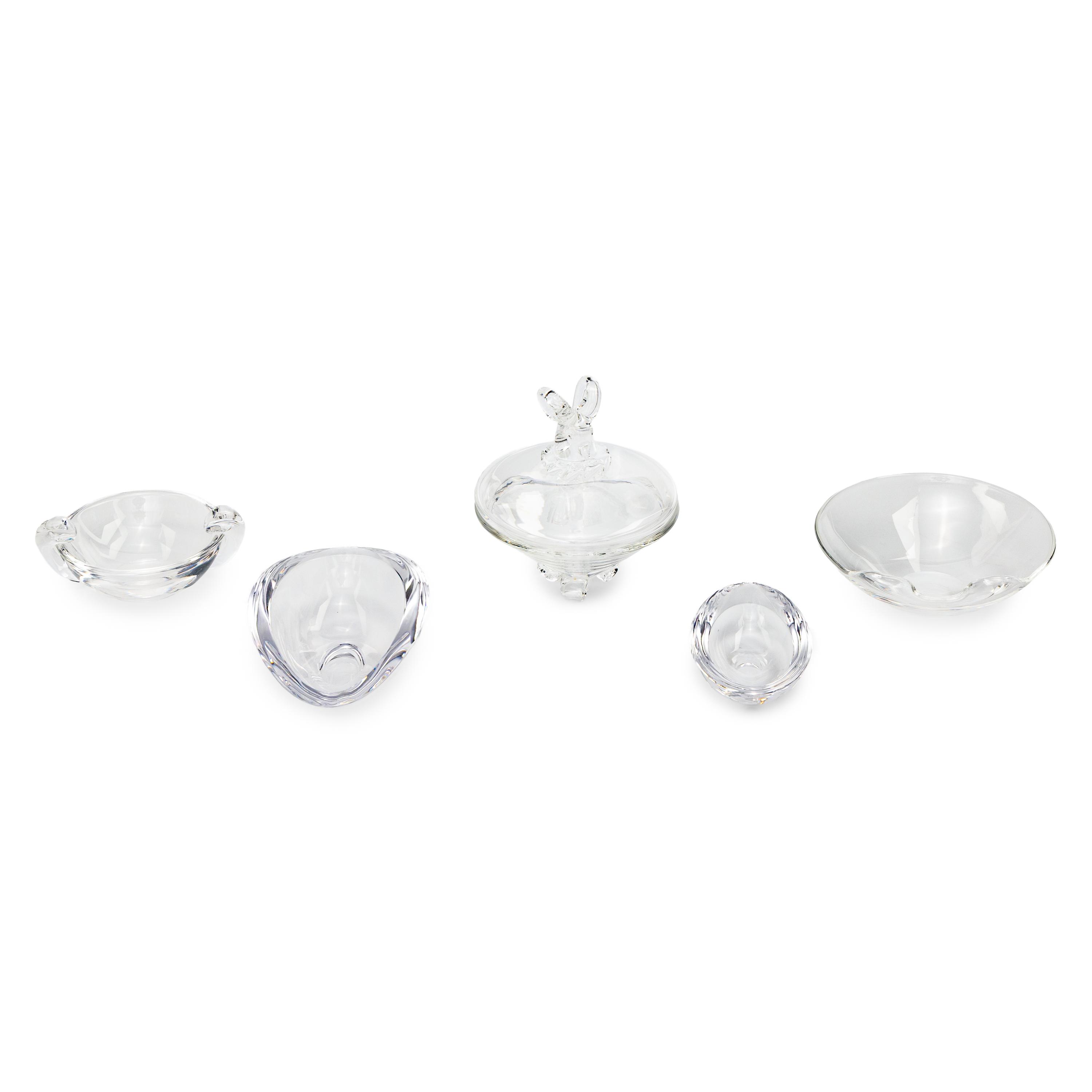 A Group of Five Steuben Glass Table Articles