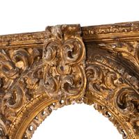A Continental Carved Giltwood and Gesso Frame