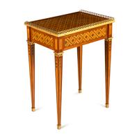 A Louis XVI Ormolu-Mounted Tulipwood, Sycamore and Boxwood Parquetry Table à Écrire
