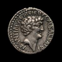[ANCIENT] Marc Antony & Octavian (Augustus). AR Denarius. (41 BCE)