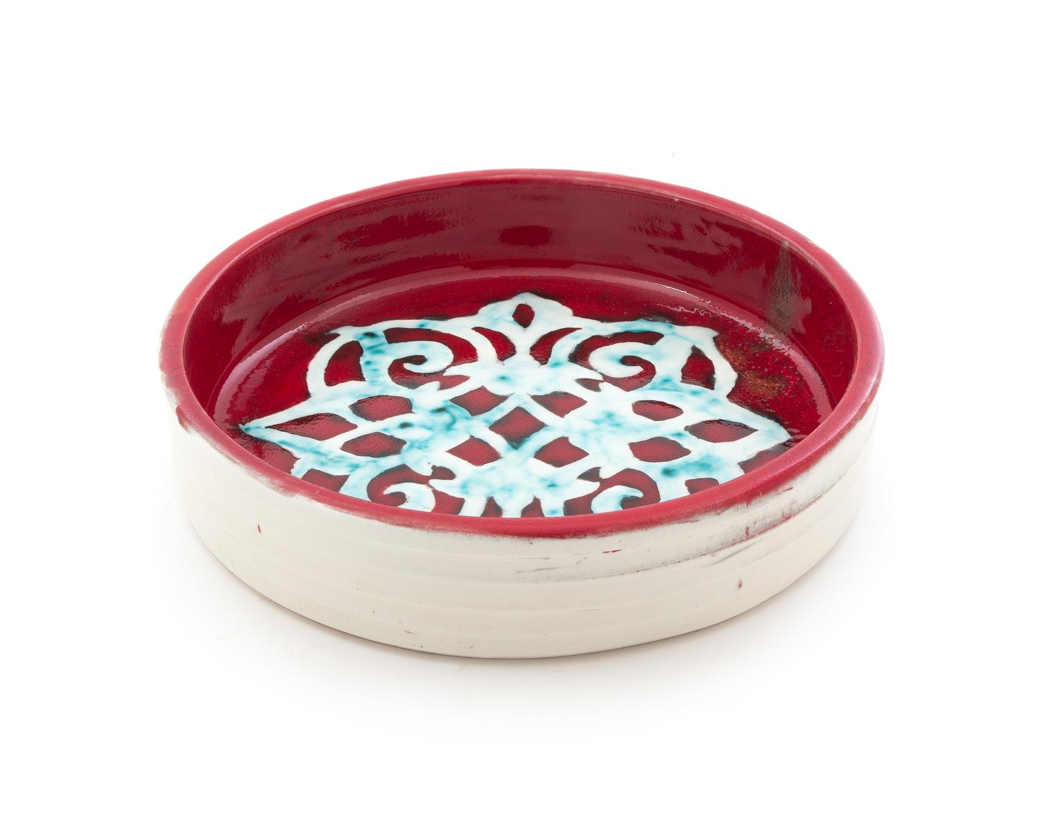 A Syrian Glazed Pottery Coaster Diameter 9 inches. — 20TH CENTURY