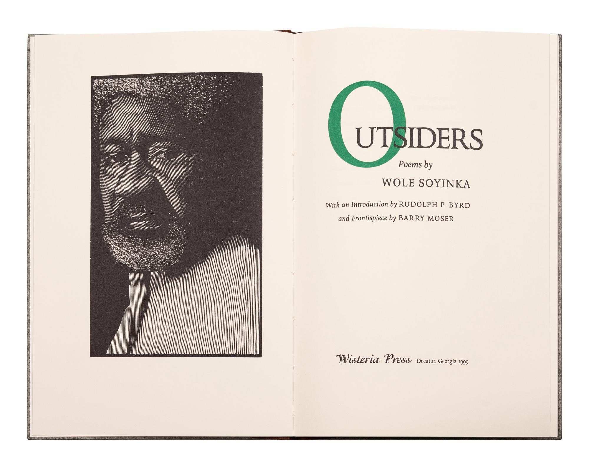 [MOSER, Barry, illustrator]. SOYINKA, Wole. Outsiders . Decatur, GA: Wisteria Press, 1999.