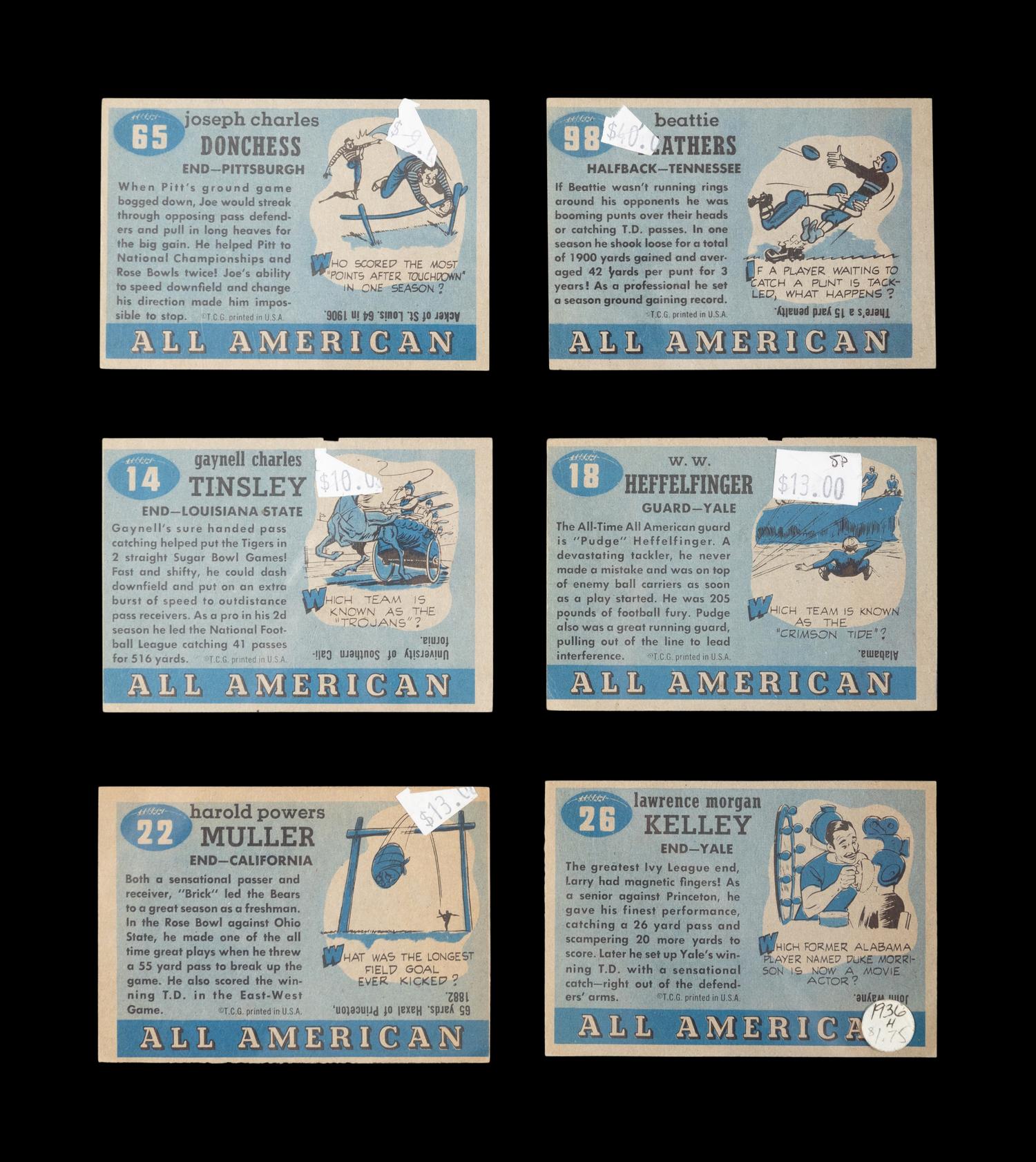 A Complete Set of 1955 Topps All American Football Cards (100/100)