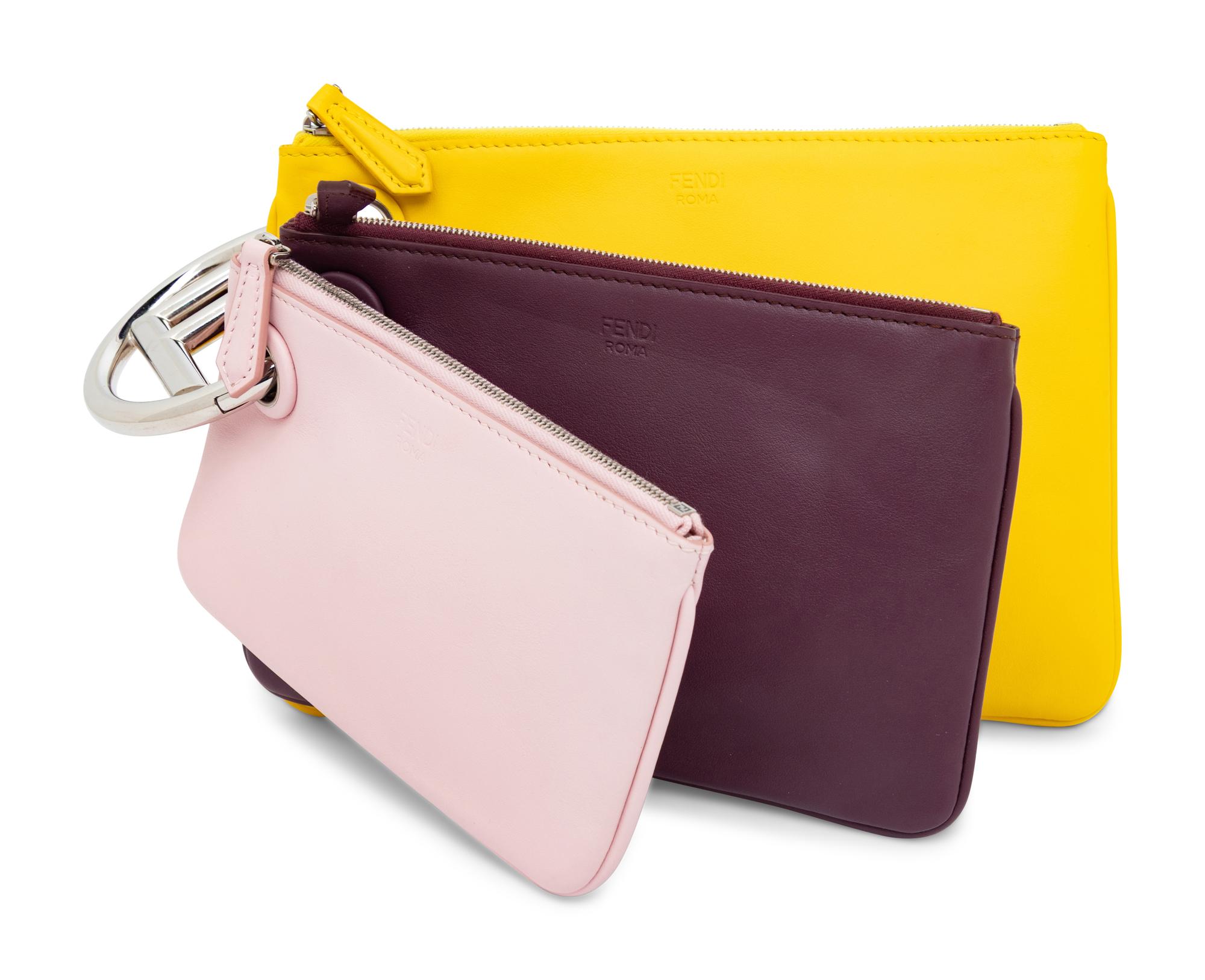 Fendi, Leather Triplette Clutch