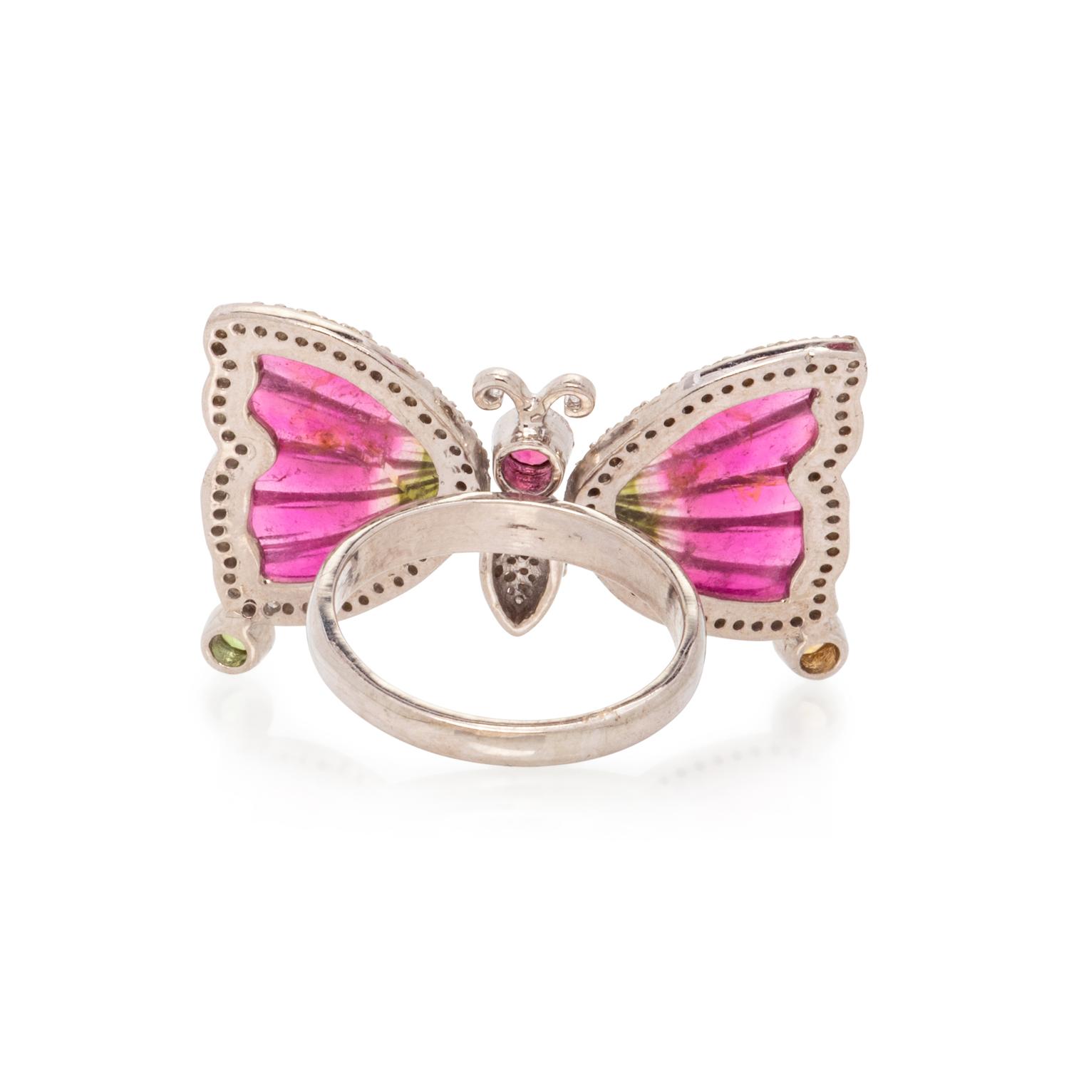 TOURMALINE AND DIAMOND BUTTERFLY SET