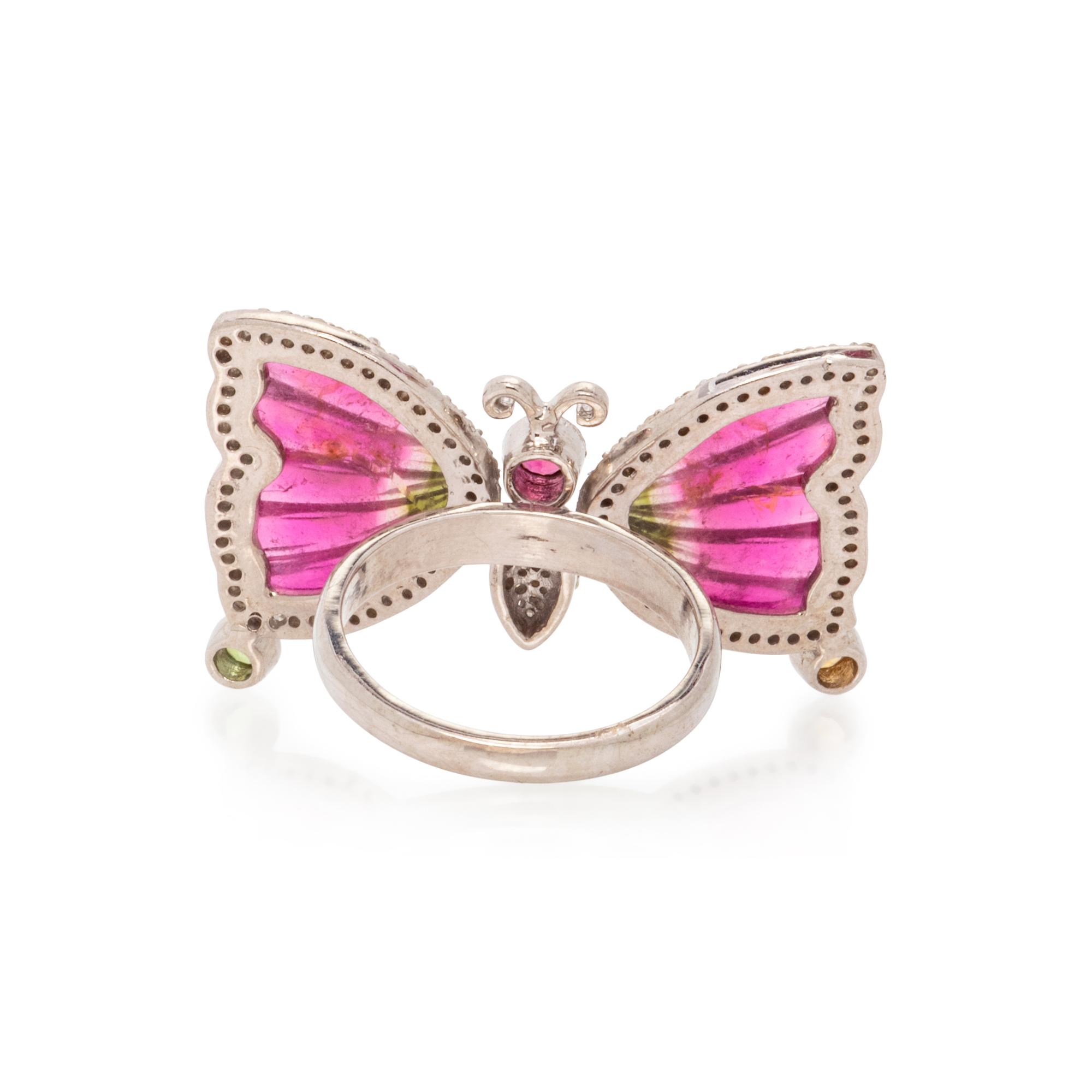 TOURMALINE AND DIAMOND BUTTERFLY SET