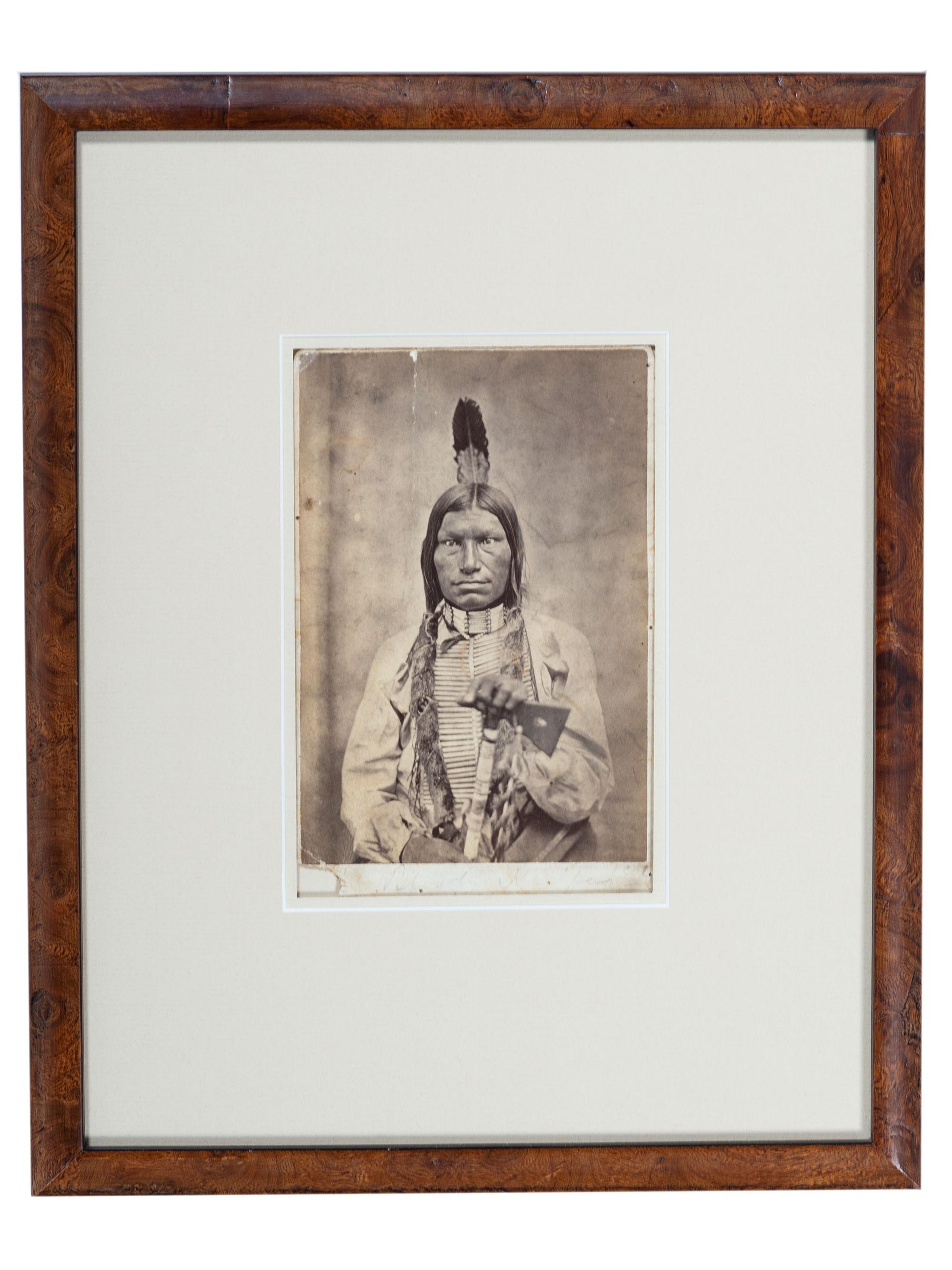 [NATIVE AMERICANS]. A group of photographs and prints of Native American subjects, highlighted by cabinet card of Oglala Lakota Chief Low Dog.
