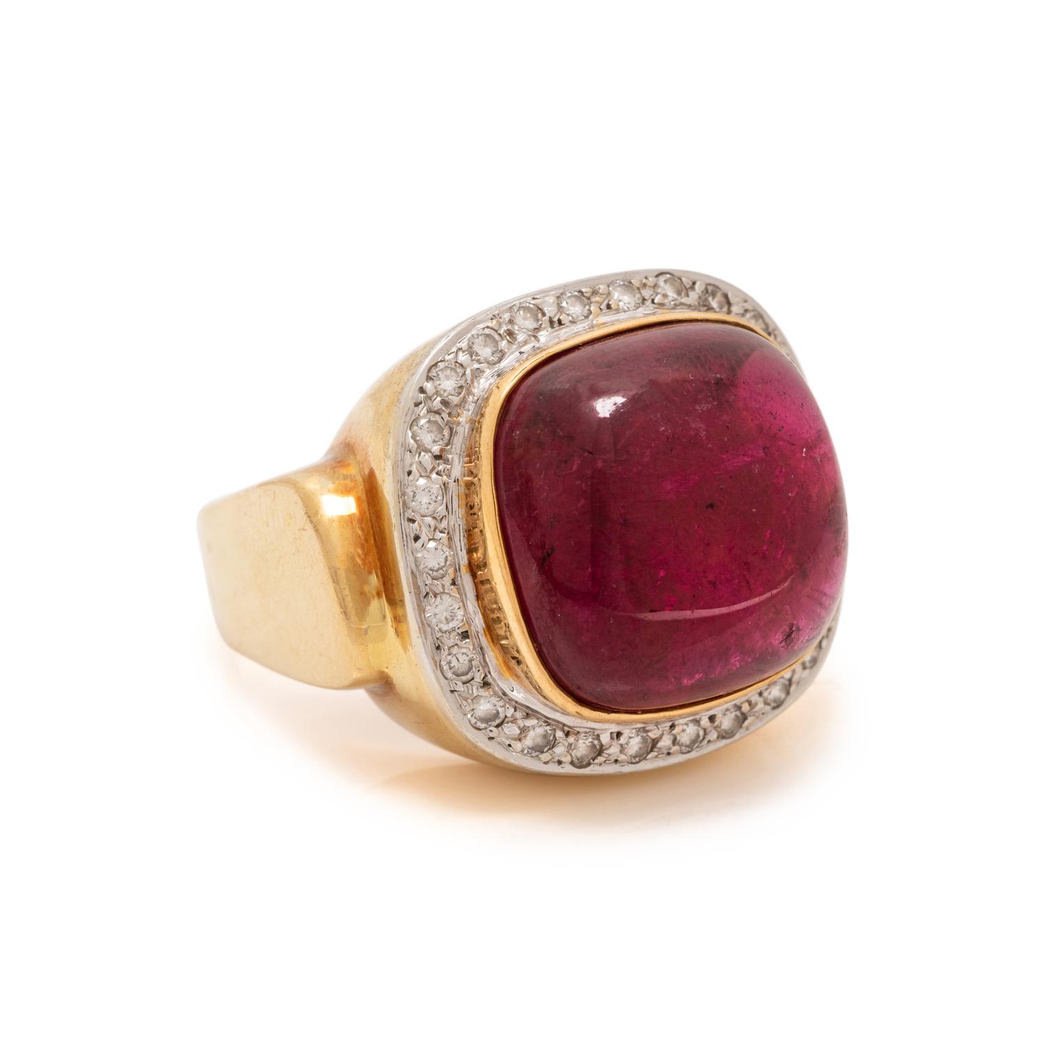 PINK TOURMALINE AND DIAMOND RING