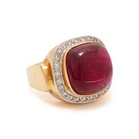PINK TOURMALINE AND DIAMOND RING