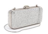 A Judith Leiber Crystal Rectangular Minaudiere, 6" x 2.5" x 1.5".