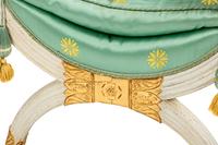 A Pair of Empire White-Painted and Parcel-Gilt Tabourets