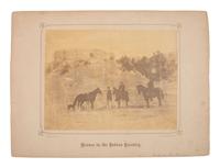 GARDNER, Alexander (1821-1882), photographer. Two albumen photographs taken during the Fort Laramie Treaty conference, incl. a group of infantry officers. 1868.