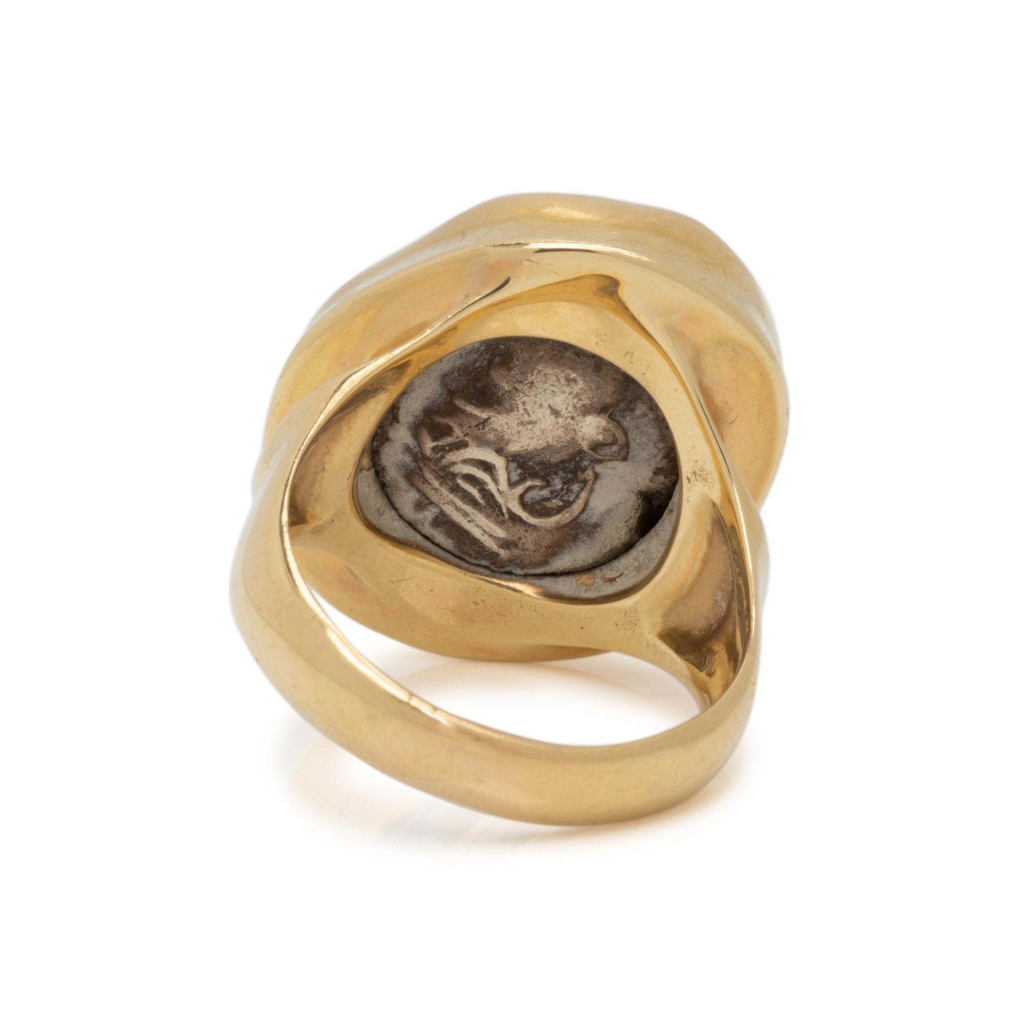 YELLOW GOLD AND ANCIENT GREEK COIN RING