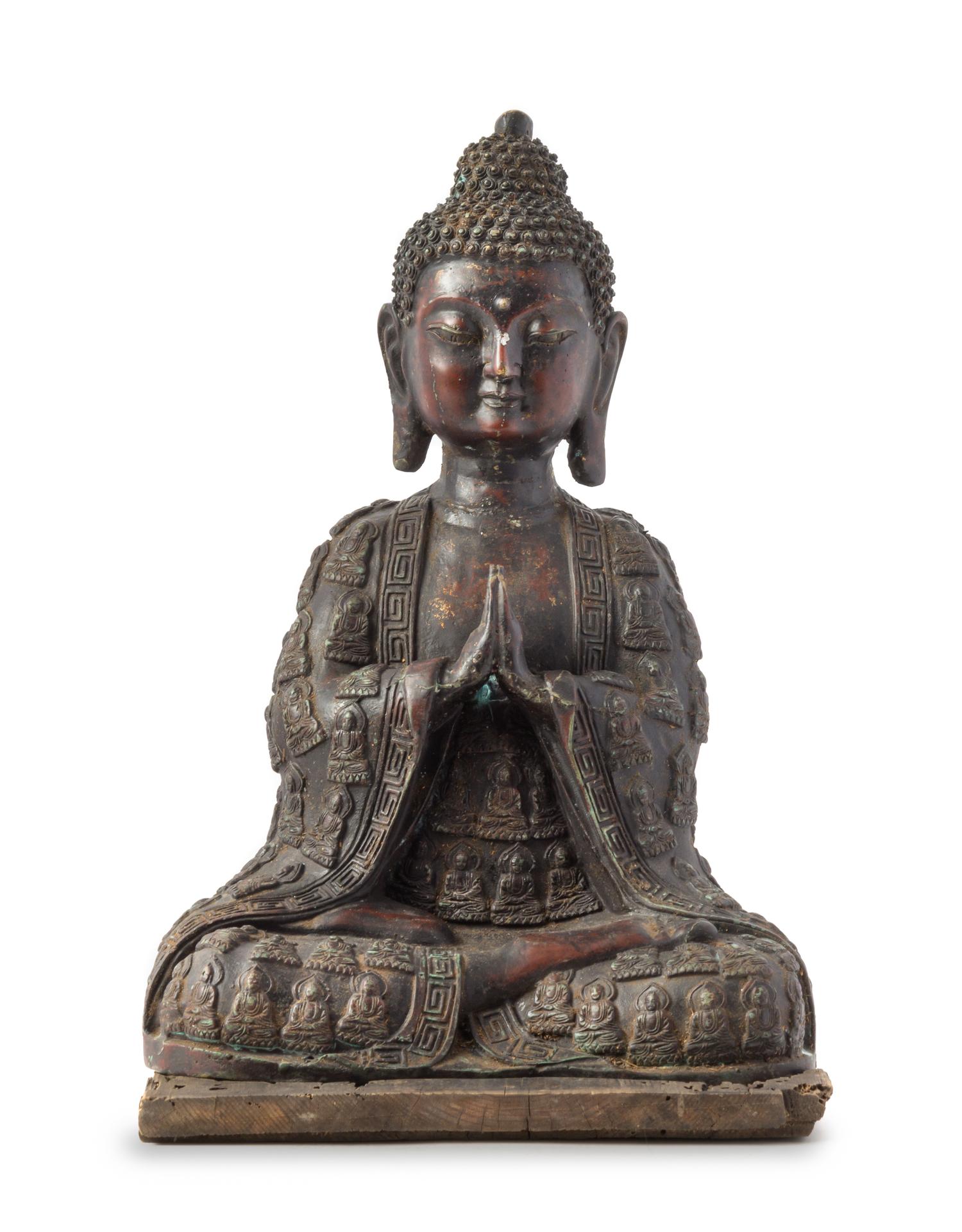 A Bronze Figure of Buddha Height of figure 16 inches.