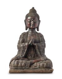 A Bronze Figure of Buddha Height of figure 16 inches.
