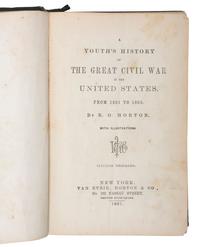 [CIVIL WAR]. A group of period items including corps badge, buttons, books, escutcheon, and more.