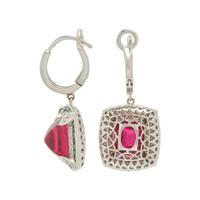 TOURMALINE, TSAVORITE GARNET AND DIAMOND EARRINGS