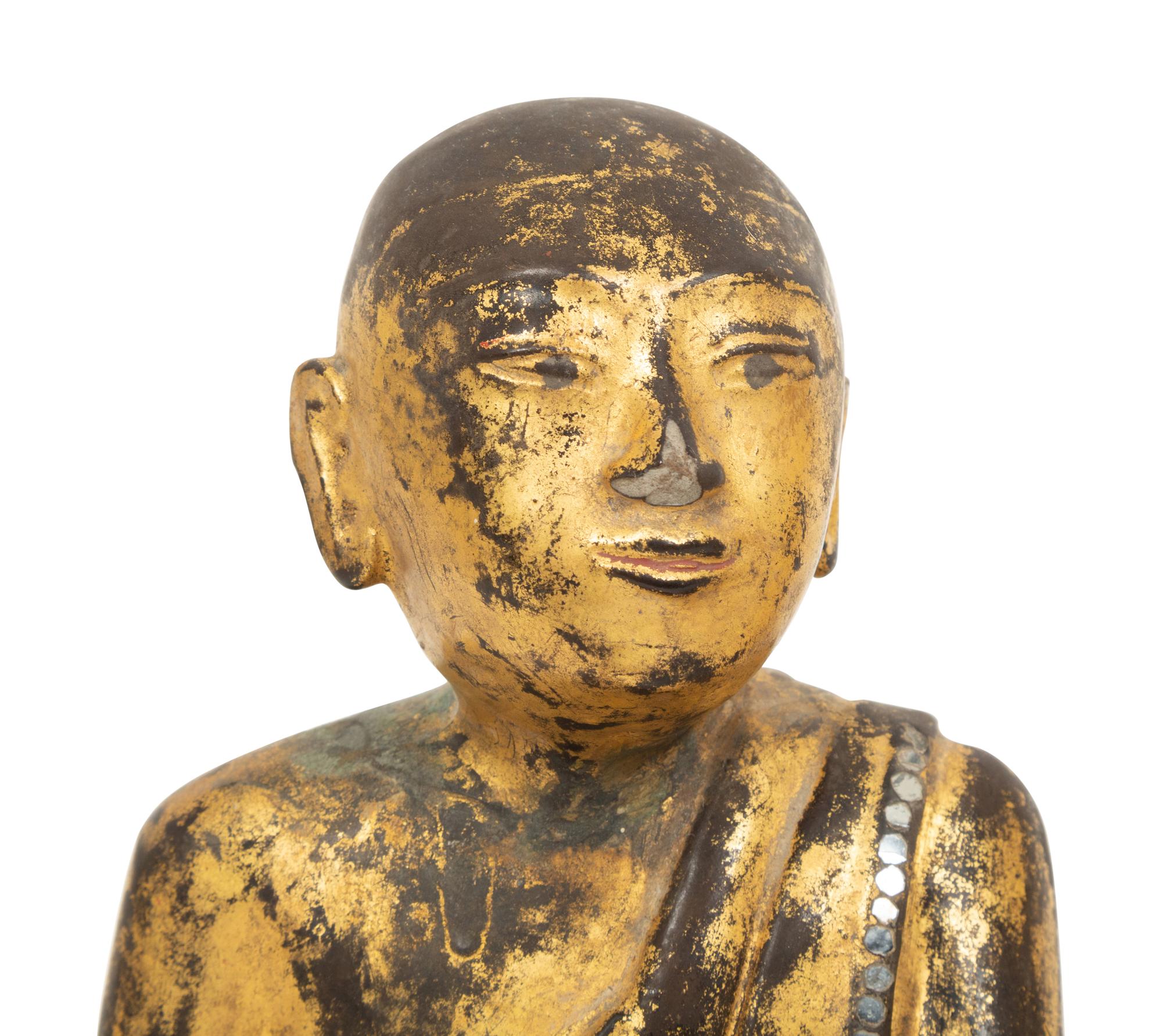 Two Cambodian Giltwood Buddha Figures