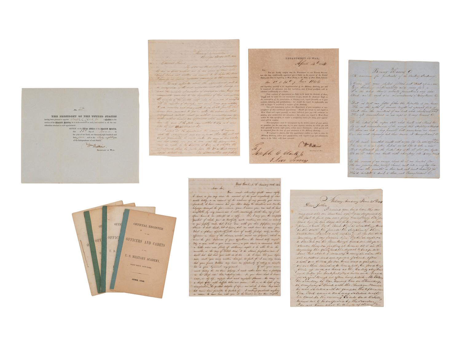 [WESTERN AMERICANA -- CIVIL WAR -- LINCOLN]. Papers of Captain Joseph Claypoole Clark, 4th US Light Artillery, Battery E, WIA Antietam, including frontier and Civil War correspondence, photography, and appointment signed by Lincoln as President.
