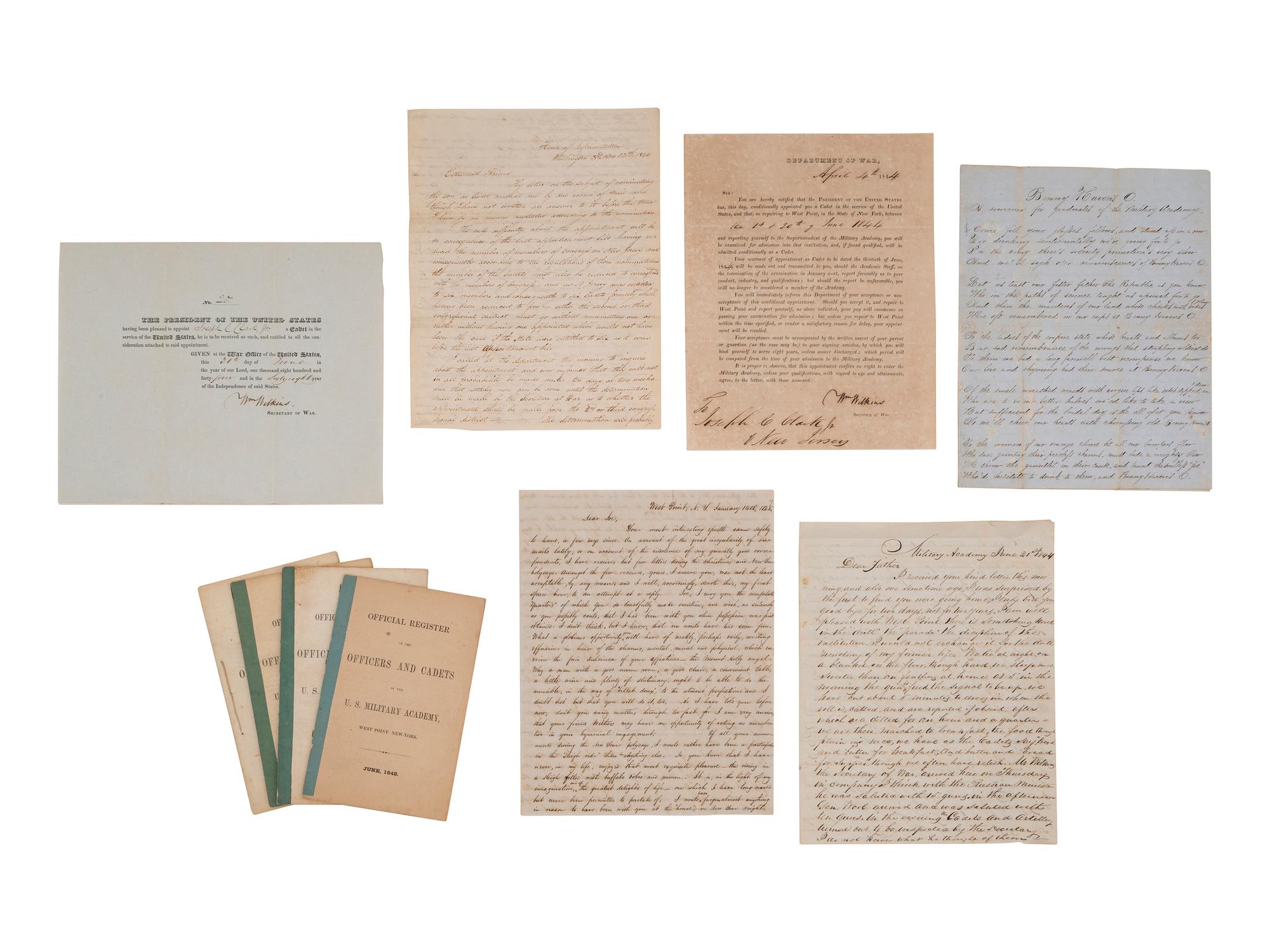 [WESTERN AMERICANA -- CIVIL WAR -- LINCOLN]. Papers of Captain Joseph Claypoole Clark, 4th US Light Artillery, Battery E, WIA Antietam, including frontier and Civil War correspondence, photography, and appointment signed by Lincoln as President.