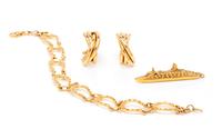 A Collection of Yellow Gold Jewelry,