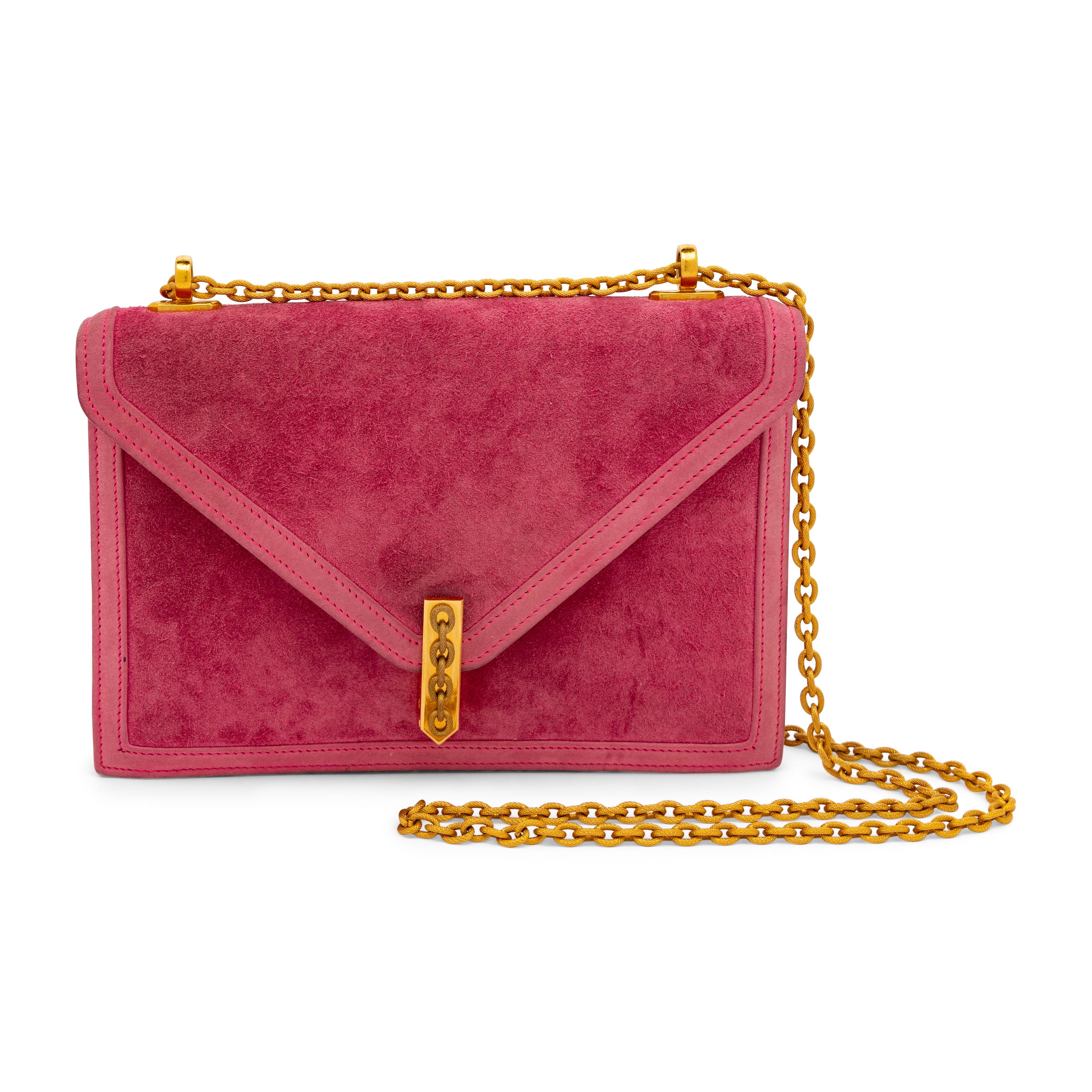 Hermès, Alcazar Bag in Pink Doblis Suede, 1986