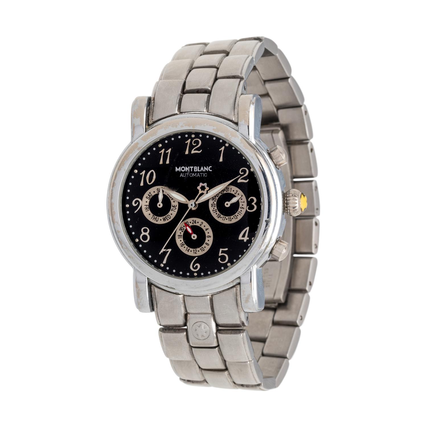 MONTBLANC, 18K WHITE GOLD AND STAINLESS STEEL REF. 4810 CHRONOGRAPH 'MEISTERSTUCK' WRISTWATCH