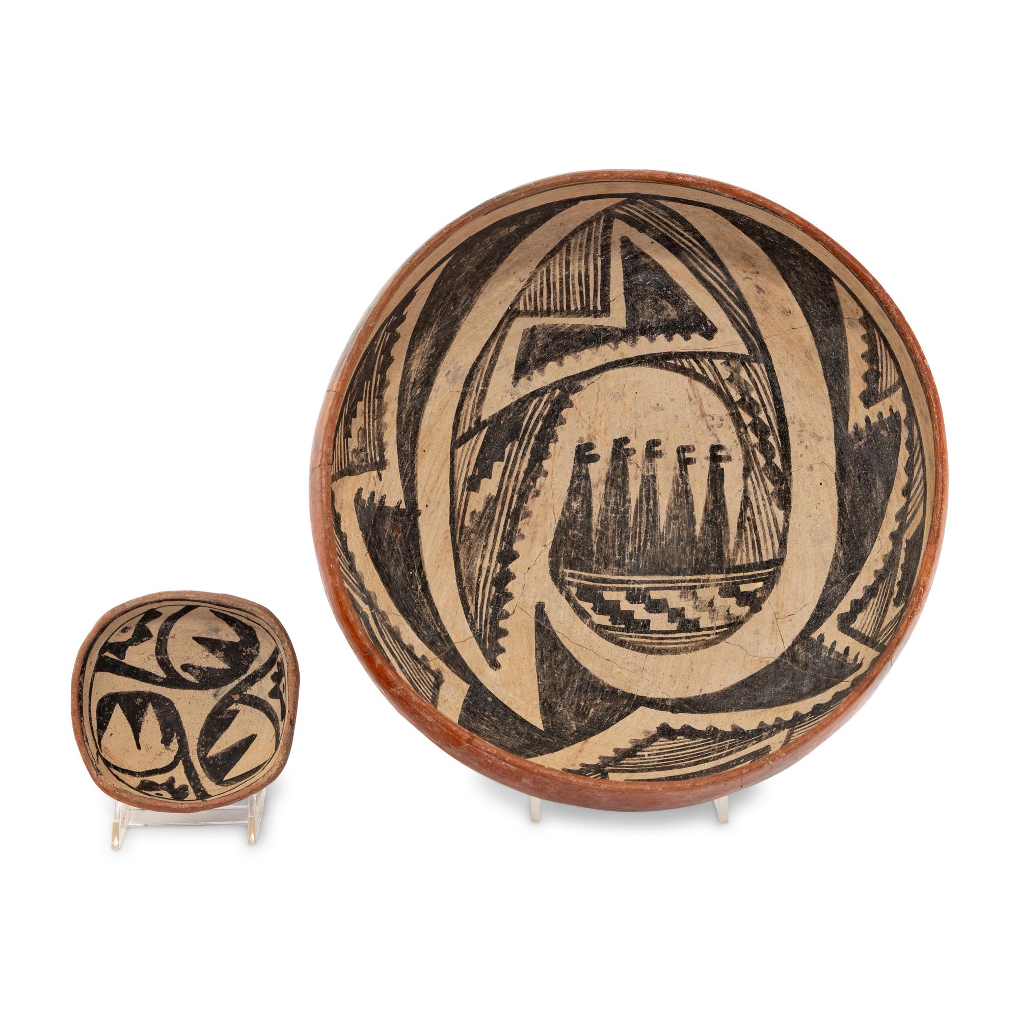 Ancestral Pueblo, Gila Polychrome Pottery Bowls