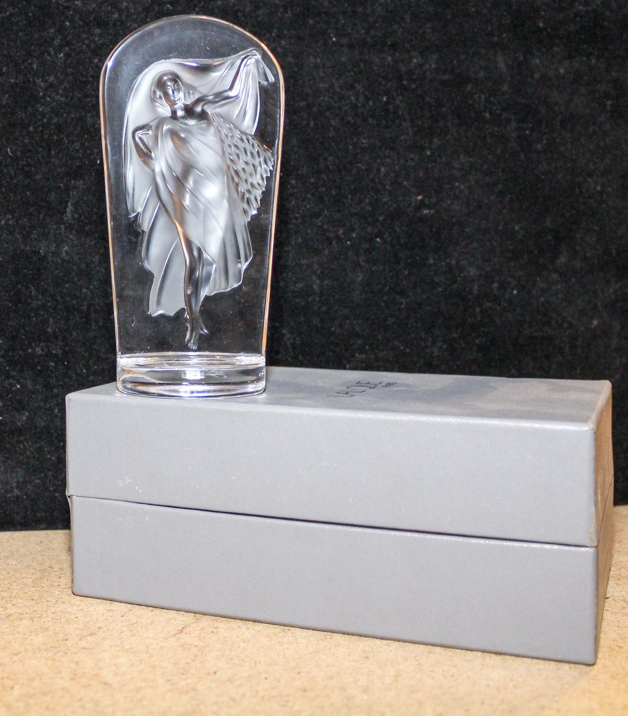 A Lalique Collectors' Society Glass Plaque Height 5 3/8 inches.