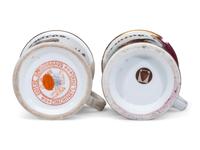 Two Porcelain Shaving Mugs of Farm Animal Interest