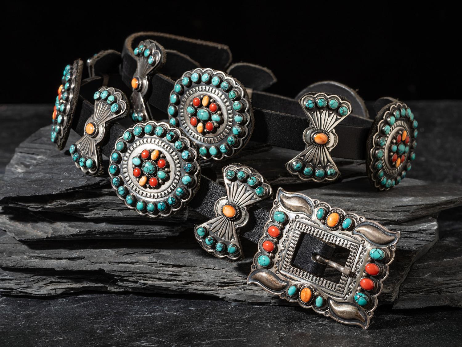 Sterling Silver and Cluster Concha Belt