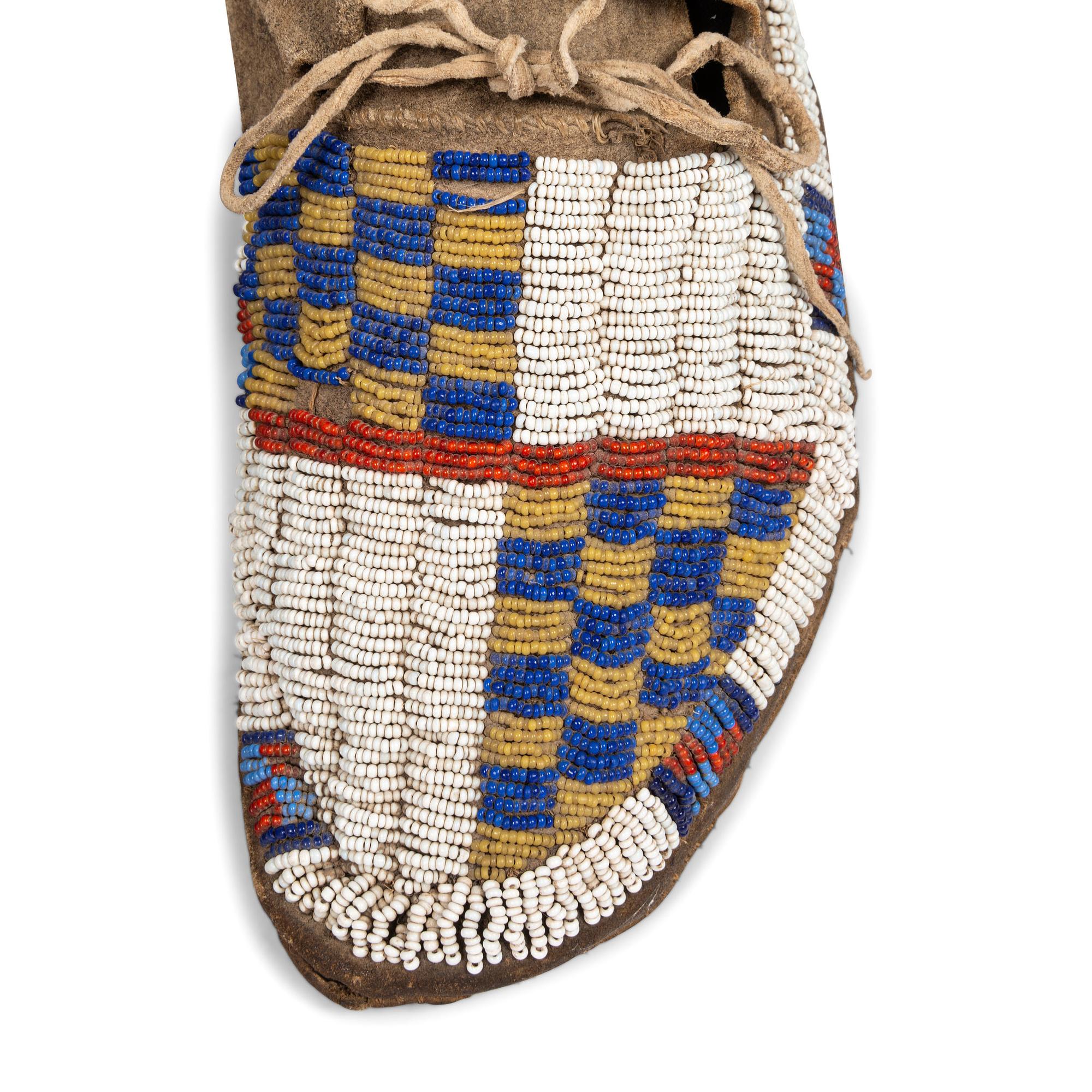 Cheyenne Beaded Hide Moccasins