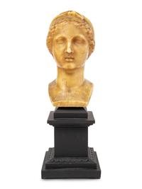 A Large Neoclassical Wax Bust of a Woman