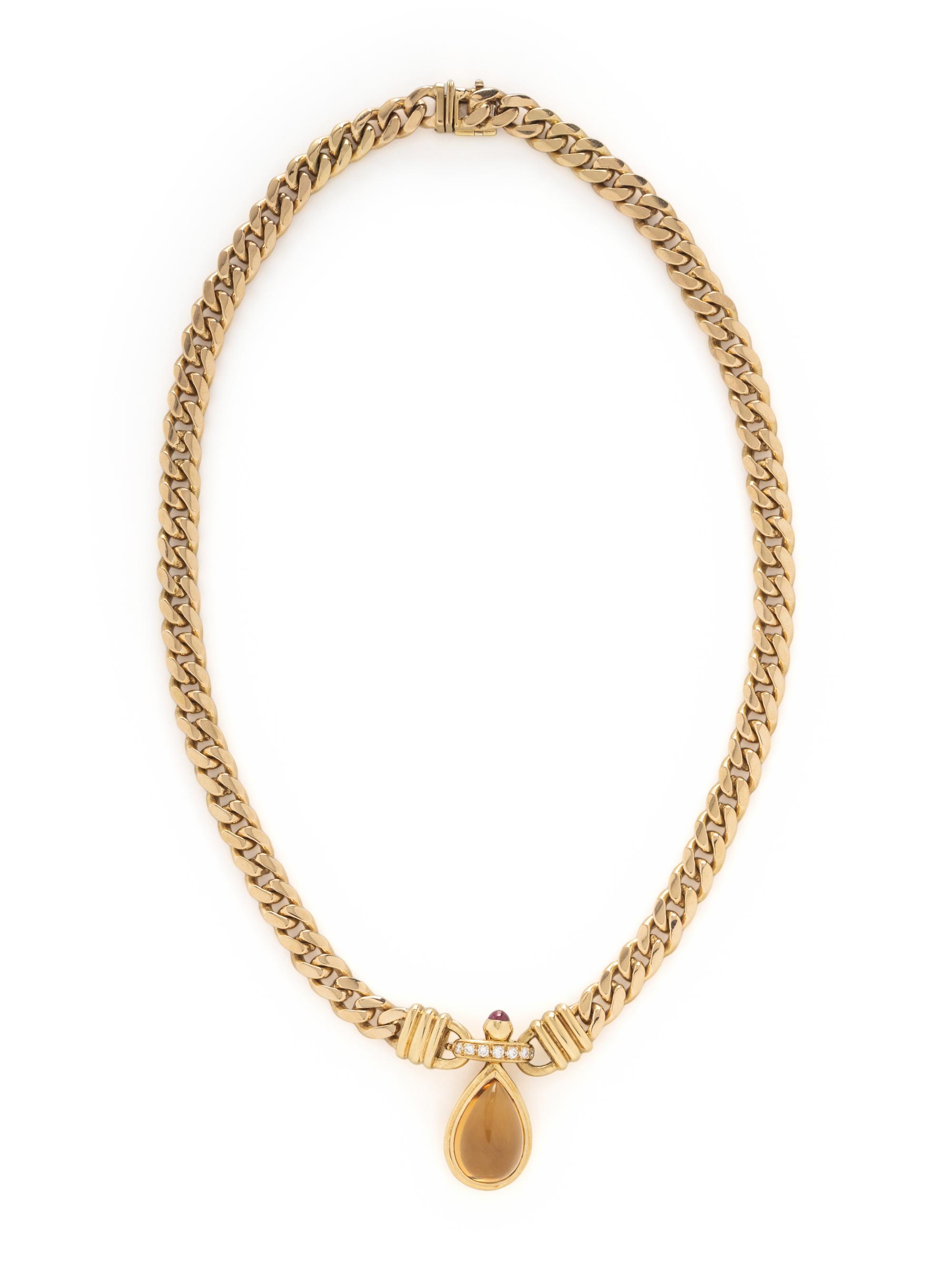 BUCCIARI, YELLOW GOLD AND MULTIGEM NECKLACE