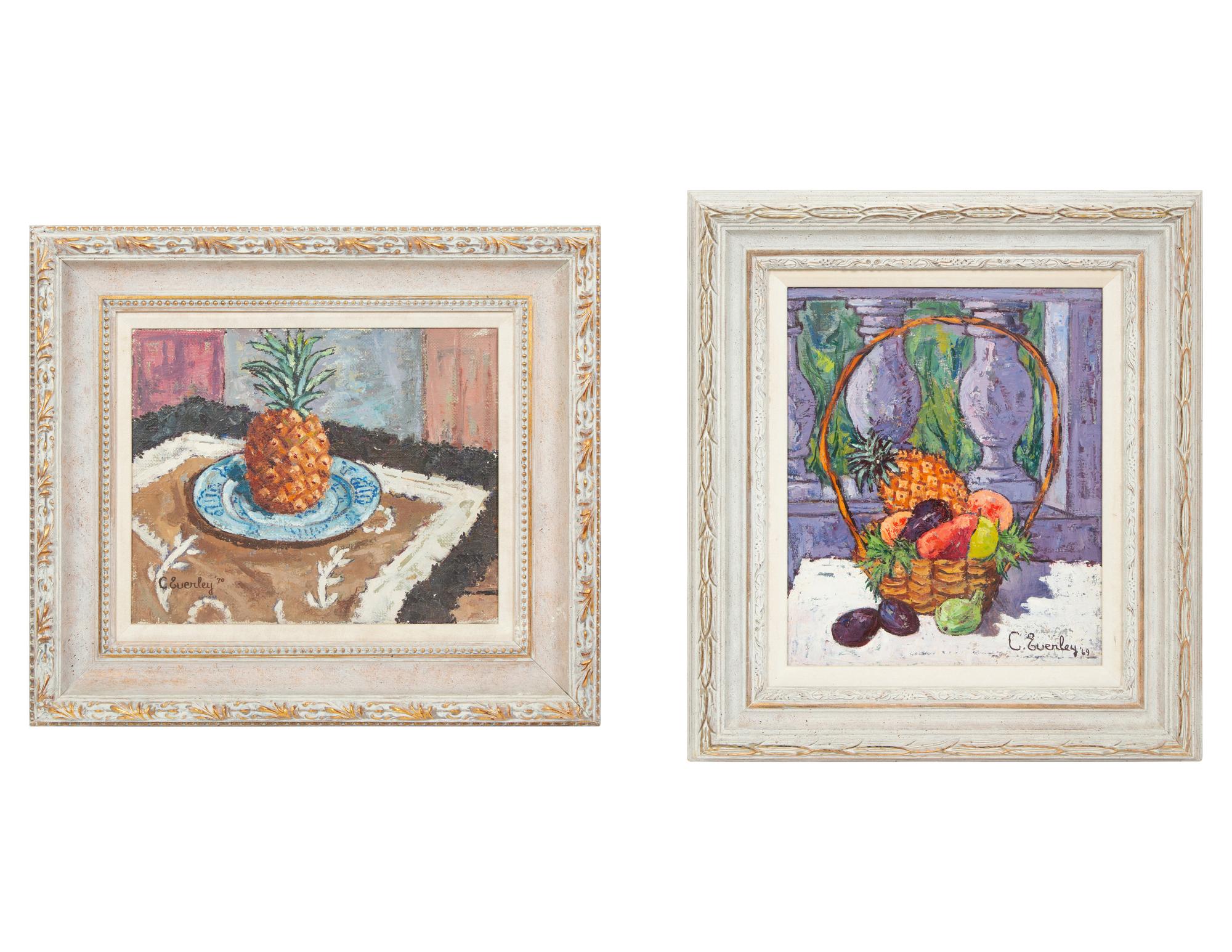 Panier de Fruit Devant Balustrade and Still Life with Pineapple (two works)