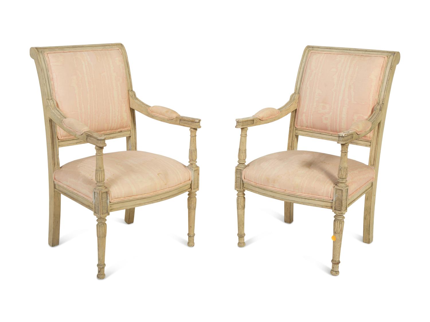 A Pair of Directoire Style Painted Child's Fauteuils — LATE 19TH CENTURY