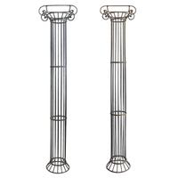 A Pair of Wrought Iron Columns 24" W x 16" D x 98.5" H — France, Mid-20th Century