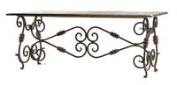 An Italian Pietra Dura Center Table Height 31 x length 77 1/2 x depth 38 inches.