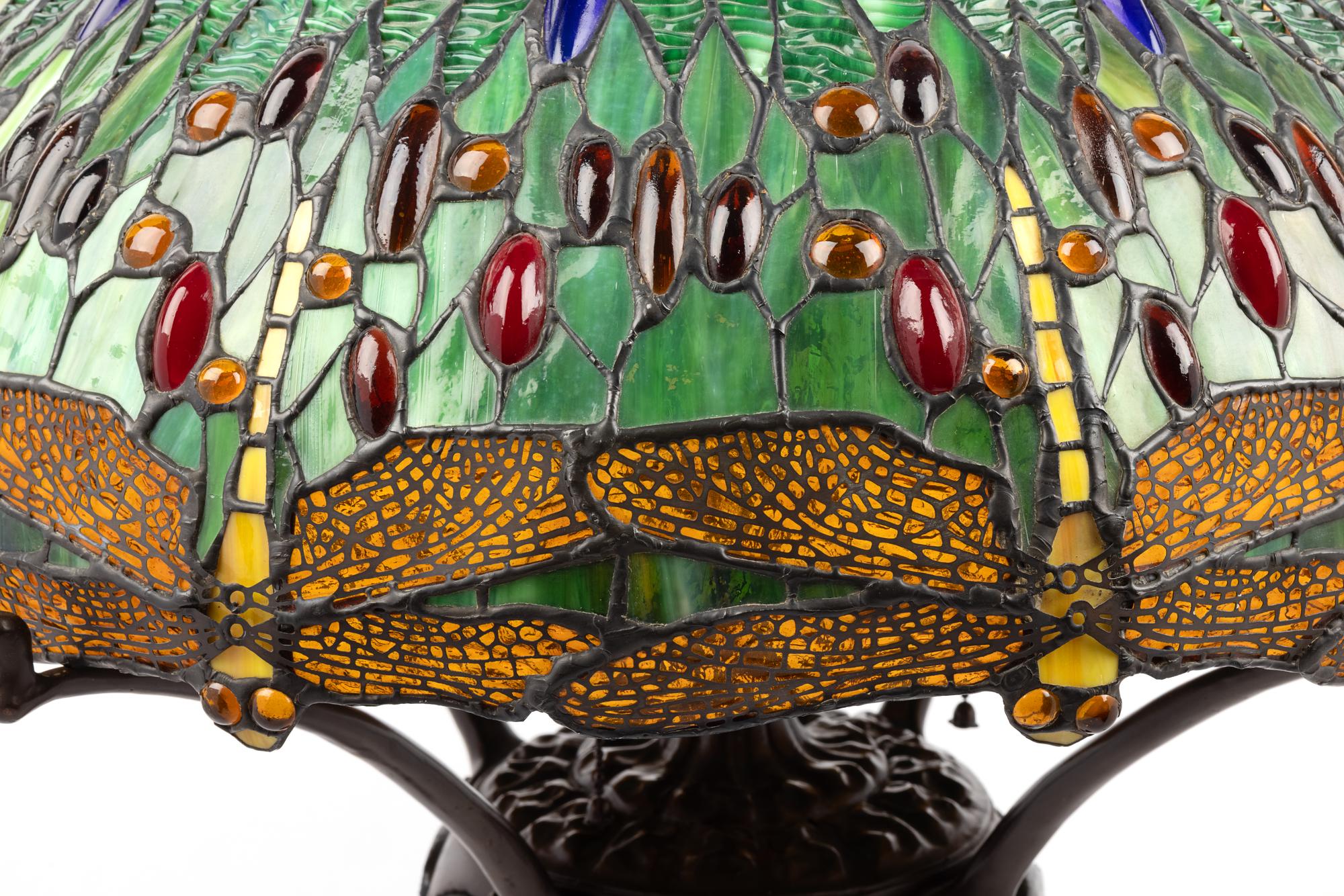 An American Leaded Glass Table Lamp