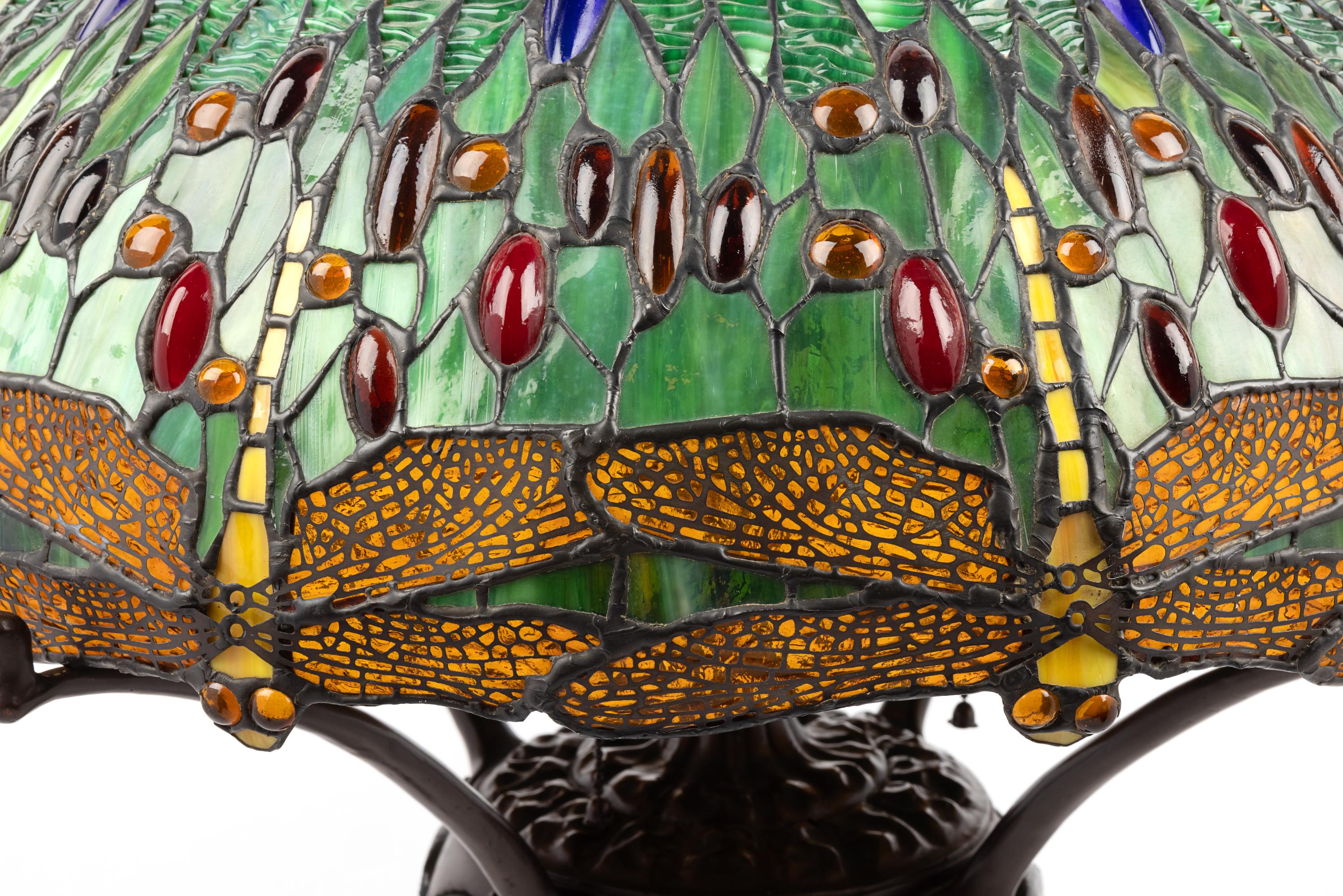 An American Leaded Glass Table Lamp