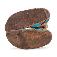 Arapaho and Sioux Beaded Hide Moccasins, Singles