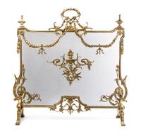 A Louis XV Style Gilt Bronze Fire Screen Height 35 x width 36 inches. — 20TH CENTURY